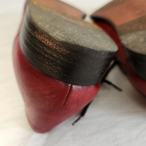 SANTONI Vintage Retro Oxfords Red Shoes Size U.K. 7.5 / U.S. 9.5 Made ITALY! - Picture 9 of 16